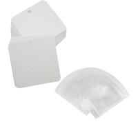 50 spille da 7,6 x 7,6 cm, con 50 sacchetti trasparenti, etichette bianche per gioielli, spille e orecchini, perfette per vendere e nizzare accessori
