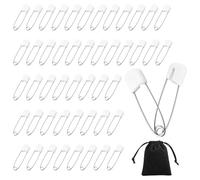 50 spille da balia per bambini, piccole con tasche con coulisse, spille per pannolini, 40 mm, per bambini piccoli, spille di sicurezza, resistenti alla ruggine, spille per pannolini per artigianato,