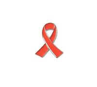 50 spille for nastro di consapevolezza rossa con rosa e distintivo for la cura dell'amore Per Feste(Orange)