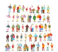 50 statuette casuali con personaggi di persone in scala 1:87, modello treni architettonico in plastica persone figure piccole sedute e in piedi per scene in miniatura