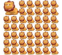 50 statuette di animali in resina, confezione assortita per decorare la casa, piccoli leoni e altri mini animali in resina