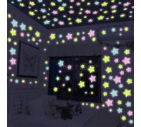 50 stelle luminose colorate che si illuminano al buio, stelle fluorescenti e notturne, adesivi da parete in plastica per bambini e bambini, per decorare la casa, la camera da letto, la camera da letto