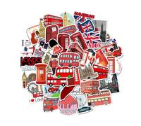 50 Stickers London Bus, Adesivi per Autobus Rosso, Adesivi PC, Bici, Mtb, Moto, Casco, Computer, Scrapbooking, Valigia, Skateboard Adesivi in Vinile Aesthetic per Adulti, Bambini