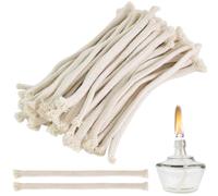 50 stoppini per candele, in cotone, stoppino per lampade a olio, 7 mm, rotondi, stoppini di ricambio per lampada a petrolio, stoppini rotondi in cotone, per lampade a olio e candele fai da te