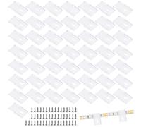 50 strisce di fissaggio a LED, trasparenti, autoadesive, con viti, supporto per fissaggio a LED, clip per luci a LED, accessori per il supporto, impermeabili