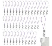 50 Stück viola Cordino per cellulare per portachiavi, anelli per ciondolo per cellulare con moschettone, cinturino ad anello per telefono, cordino con charm per cellulare, pendente per chiave USB