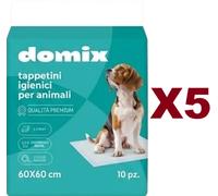 50 TAPPETINI IGIENICI ASSORBENTI PER ANIMALI DOMIX 60X60 CM