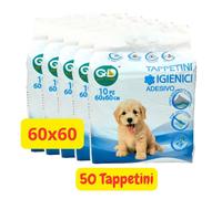 50 TAPPETINI PER CANI 60X60 ASSORBENTI TAPPETINI ASSORBENTI IGIENICI PER CANI