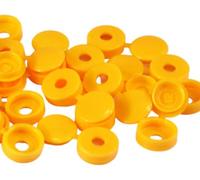 50 tappi a vite in plastica, con cerniera, pieghevoli, a scatto, adatti per proteggere le viti M4, per mobili decorativi (giallo)