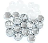 50 tappi cromati a cupola, a clip, per viti a specchio da 6 g e 8 g, coperture decorative per calibro n. 6-8, confezione da 50