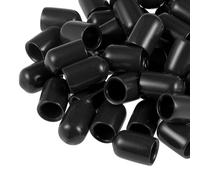 50 tappi terminali in gomma, 8 mm, tappi per bulloni in vinile in PVC, rotondi, antiscivolo, per viti e nippli (nero)