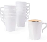50 Tazze Da Caffè Bianche in Plastica Rigida, 255Ml - Caffè, Tè, Cioccolata