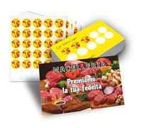 50 Tessere Fedeltà + 500 Bollini a Colori Inclusi. Fidelity Card per Macelleria. Carte Raccolta Punti Complete di Adesivi da Incollare nelle Caselle per Ringraziare e Fidelizzare la Clientela