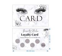 50 Tessere socie grigi per ciglie, biglietti da visita per piccole imprese di ciglie, tessere per extension ciglie, tessere per la cura delle ciglie 9*5,4cm Back To School Tagli UnicaCarta tessile