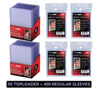50 TOPLOADER + 400 SLEEVE ULTRA PRO Pokemon One Piece Magic Lorcana Dragon Ball