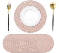 50 tovagliette di carta color oro rosa, rotonde, usa e getta, 34 cm, tovagliette decorative per tavolo da pranzo, banchetti di nozze, casa, banchetti, Natale, Capodanno, feste, compleanni, vacanze