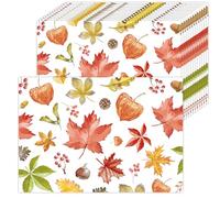 50 tovagliette di carta con foglie d'acero autunnali, castagne e foglie tovagliette di carta, 40 x 28 cm, decorazione per vacanze, feste, casa, interni