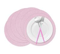 50 tovagliette di carta glitterate rosa luccicanti, 35,5 cm, rotonde, usa e getta, centrini rosa chiaro, tovagliette decorative per matrimoni, banchetti, feste, casa, tavolo da pranzo