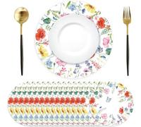 50 tovagliette di carta rotonde, tovagliette di carta con papavero e farfalla, rotonde, Ø 34 cm, primaverile decorazione per cucina, sala da pranzo, vacanze, feste