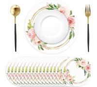 50 tovagliette di carta rotonde, tovagliette di carta con rose, Ø 34 cm, decorazione per cucina, vacanze, feste, matrimonio