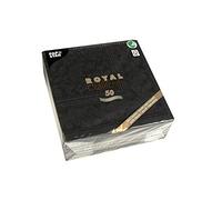 50 tovaglioli Royal Collection 1/4 piegatura 40 x 40 cm ornamenti neri