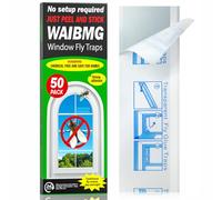 50 trappole per mosche per finestre, non tossiche, trasparenti, per interni e per la casa, senza sporcare le mosche