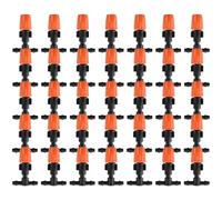 50 ugelli nebulizzatori per irrigazione, in plastica, regolabili, con giunti a T, accessori per irrigazione, sistema di irrigazione per piante da giardino (arancione)