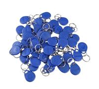 50 unidades de llaveros RFID EM4100 de 125 kHz para control de acceso, tokens azules de ABS para entrada a puertas compatibles con lectores de ID, tarjetas de proximidad ligeras (ID)