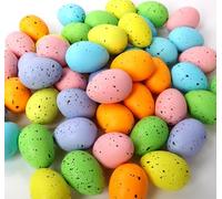 50 uova di Pasqua decorative in plastica, 4 x 3 cm, decorazione pasquale, uova di plastica, uova di Pasqua, decorazioni per il fai da te, per dipingere e appendere