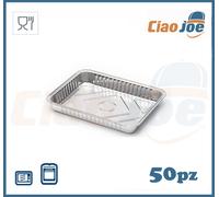 50 Vaschette Alluminio 6 Porzioni - Contenitori Cuki Alimenti Forno Asporto