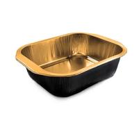 50 Vaschette Alluminio ECLIPSE Nere e Oro - Contenitori Alimenti Asporto