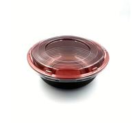 quadripack PZ 50 VASCHETTA NERA PER SUSHI, SASHIMI, PESCE IDEALE PER L'ASPORTO DI CIRCA 3/6 PORZIONI + COPERCHIO TRASPARENTE CONTENITORE IN PLASTICA PER ASPORTO SUSHI