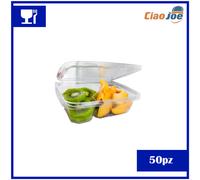 50 Vaschette Plastica Biscomparto 750cc - Contenitori Asporto Supermercato