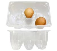 50 Vaschette Portauova Trasparenti da 6 Uova, Senza Coperchio. Confezioni per uova 100% Biodegradabile