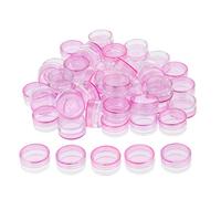 50 vasetti vuoti in plastica da 3 g, per lozioni, creme, campioni, colore: rosa