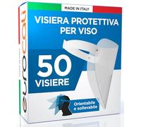 50 Visiere Protettive Integrali per Viso Orientabili e Sollevabili in Policarbonato Trasparente Anti Appannamento Protezione Paraschizzi Professionale con Spessore 1mm per Viso e Occhi Made In Italy