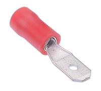 50 x 4.8mm Rosso Maschio Doppio Connettore Arricciato Terminale