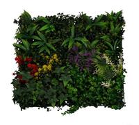 50 x 50 cm pannelli da parete per giardino privacy e decorazione, siepe in plastica e poliestere impermeabile e resistente ai raggi UV con trama realistica del fogliame (A)