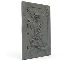 50 x 70 x 1 cm - Lastra Decorata in Ghisa modello "UVA" | Immagazzina e Riflette Calore | Resistente all'Usura e Corrosione | Facile Installazione in camini termo camino e parete | 100% GHISA