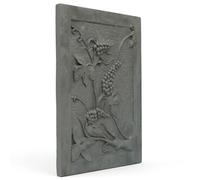 50 x 70h x 1 cm - Lastra Decorata in Ghisa "UVA" | Riflette Calore a lungo