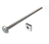 50 X Bulloni Da Tetto E Dadi Quadrati ZP Zincati M6 X 100 | Onestopdiy Nuovo