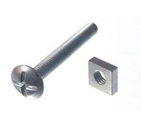 50 X Bulloni Da Tetto E Dadi Quadrati ZP Zincati M6 X 50 | Onestopdiy Nuovo