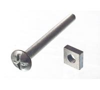 50 X Bulloni Da Tetto E Dadi Quadrati ZP Zincati M6 X 60 | Onestopdiy Nuovo