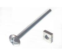 50 X Bulloni Da Tetto E Dadi Quadrati ZP Zincati M6 X 80 | Onestopdiy Nuovo