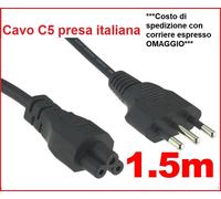 50 x Cavo Alimentazione 1.5m tripolare C5 spina ita Batteria Notebook Portatile