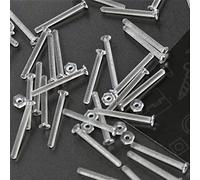 Caterpillar Red 50 x Dadi e bulloni Svasati a Croce, Plastica Acrilica Trasparente, M2 x 20mm - Viti in Plastica Acrilica, Vite a Testa Svasata