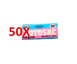 50 X Gel Sac Sacchi Rifiuti Bianchi Per Bagno 45x55 20 Pz