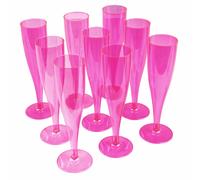 50 X Rosa Prosecco Fluttini 175ml Champagne Occhiali Monouso Plastica Robusta