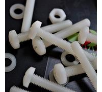 50 x Testa Bombata in Nylon, viti testate a croce in plastica per macchine, M6 x 30mm, Bulloni in Plastica, Dadi & Rondelle