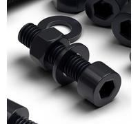 50 x vite esagonale incassato in Nylon Nero, viti testate a croce in plastica per macchine, M5 x 20mm, Bulloni in Plastica, Dadi & Rondelle